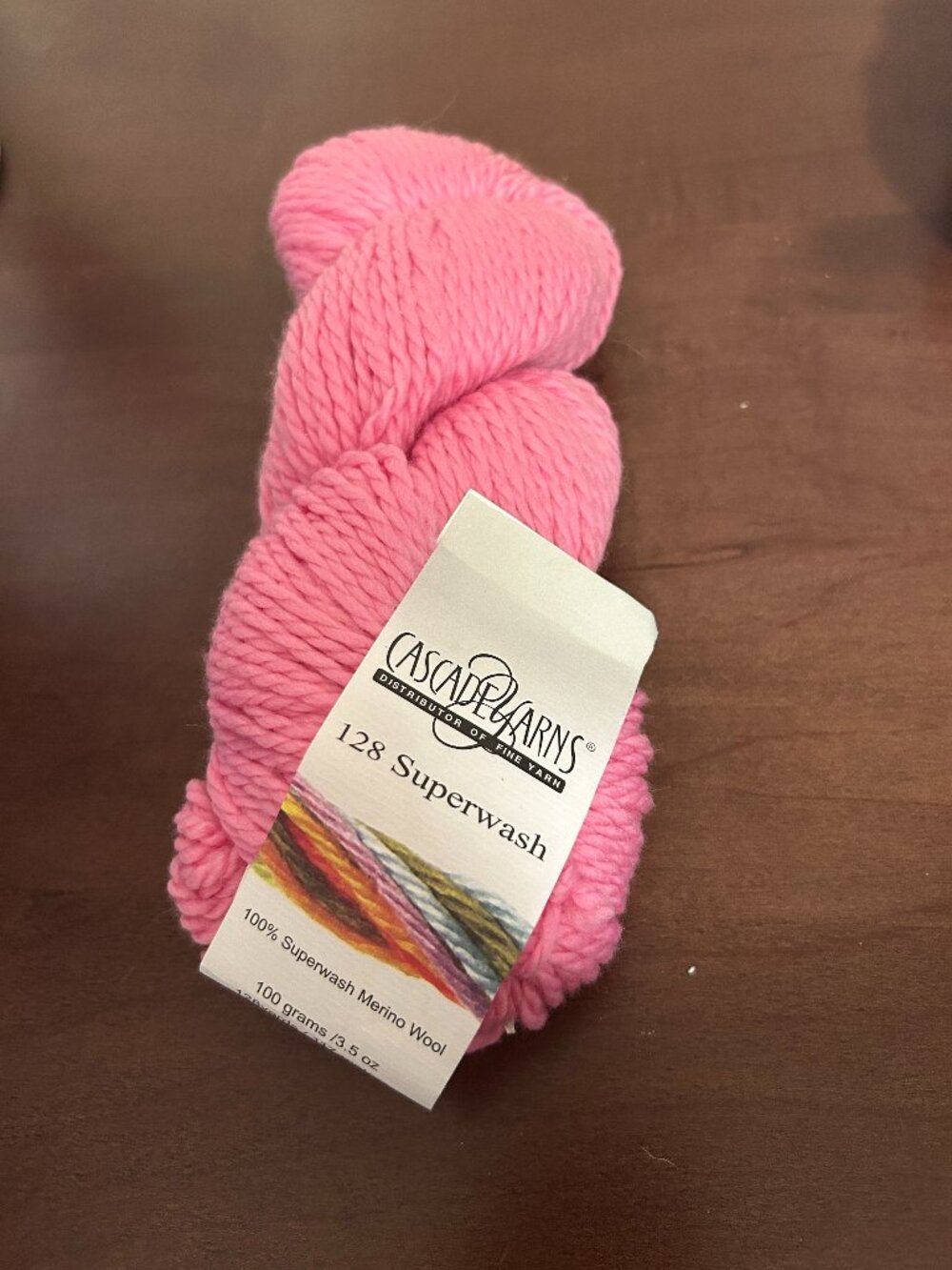 Cascade Yarns Pink Merino Wool Yarn 128 Superwash 100 grams 3.5 oz